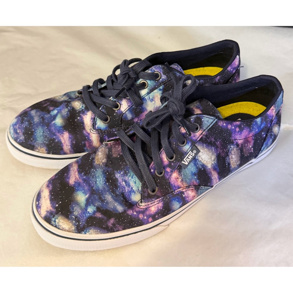 Vans Galaxy Sneakers‎ Women 8.5 Purple Blue Space Print Ortholite Casual Shoes